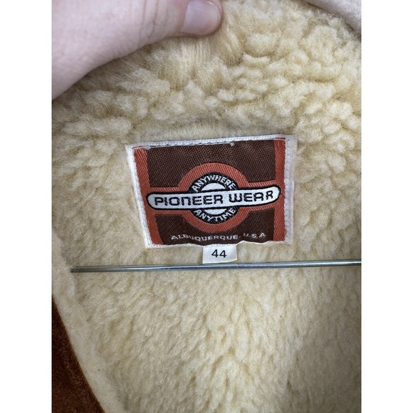 Pioneer Wear 100% Suede Leather Sherpa Lined Vest Women 44/L Brown Western Rodeo - Picture 3 of 7